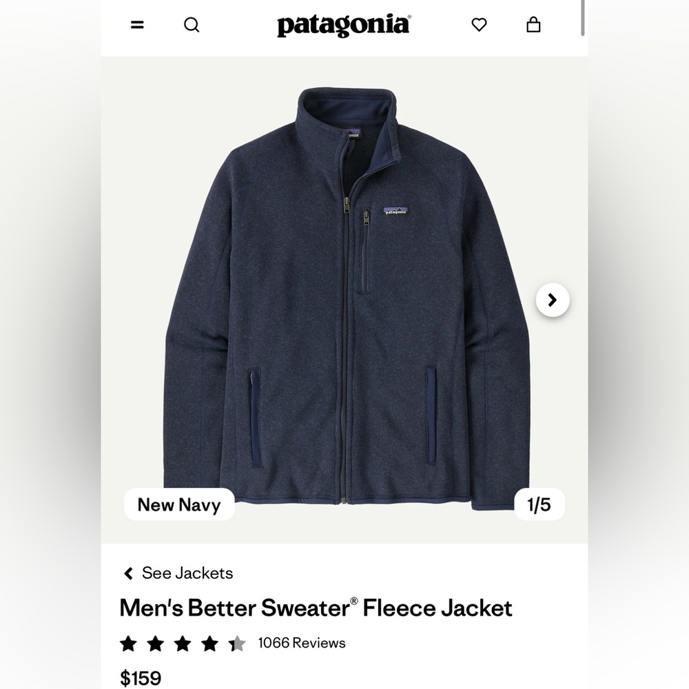 Patagonia Men's Better Sweater Fleece Jacket - Navy